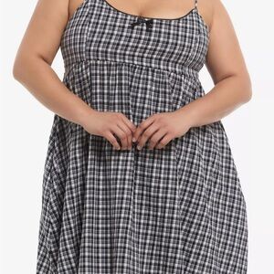 Hot Topic Black and White Plaid Mini Dress